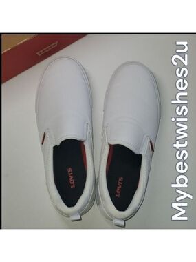 Levi's Shoes women's size 10 slip on perforated white mono flats Slip-on Nays